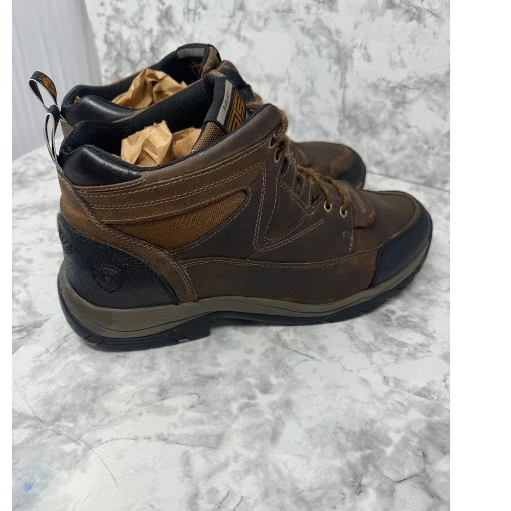 Ariat ATS Technology  Brown Leather‎ Work Boots Mid Top Lace Up Hiking Shoes 13D